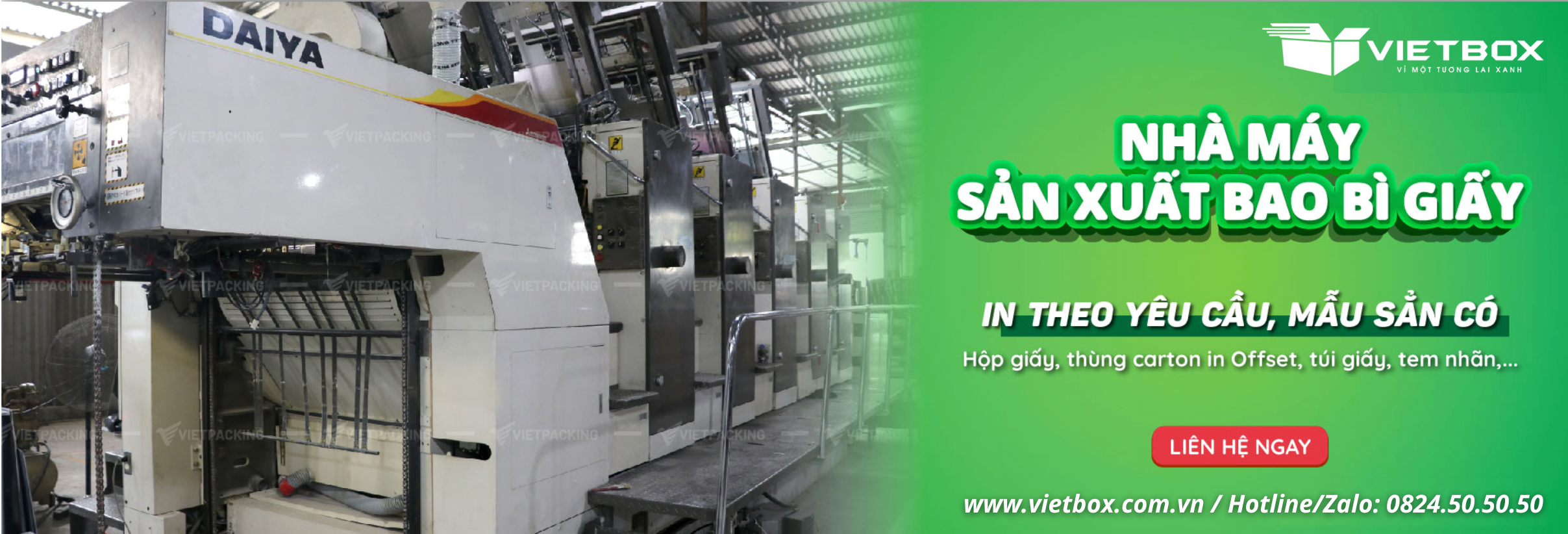 Banner công ty thùng carton Vietbox